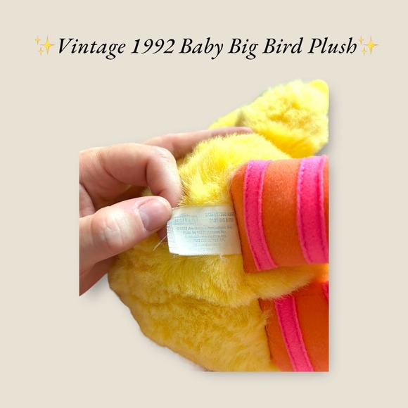 ✨Vintage‎ 1992 Child Dimension Baby Big Bird Plush✨ - Picture 5 of 10